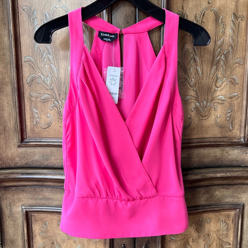 Bebe NWT Women’s Pink Sleeveless Top Sz S